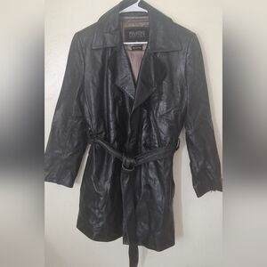 Wilsons Leather Black Trench Coat